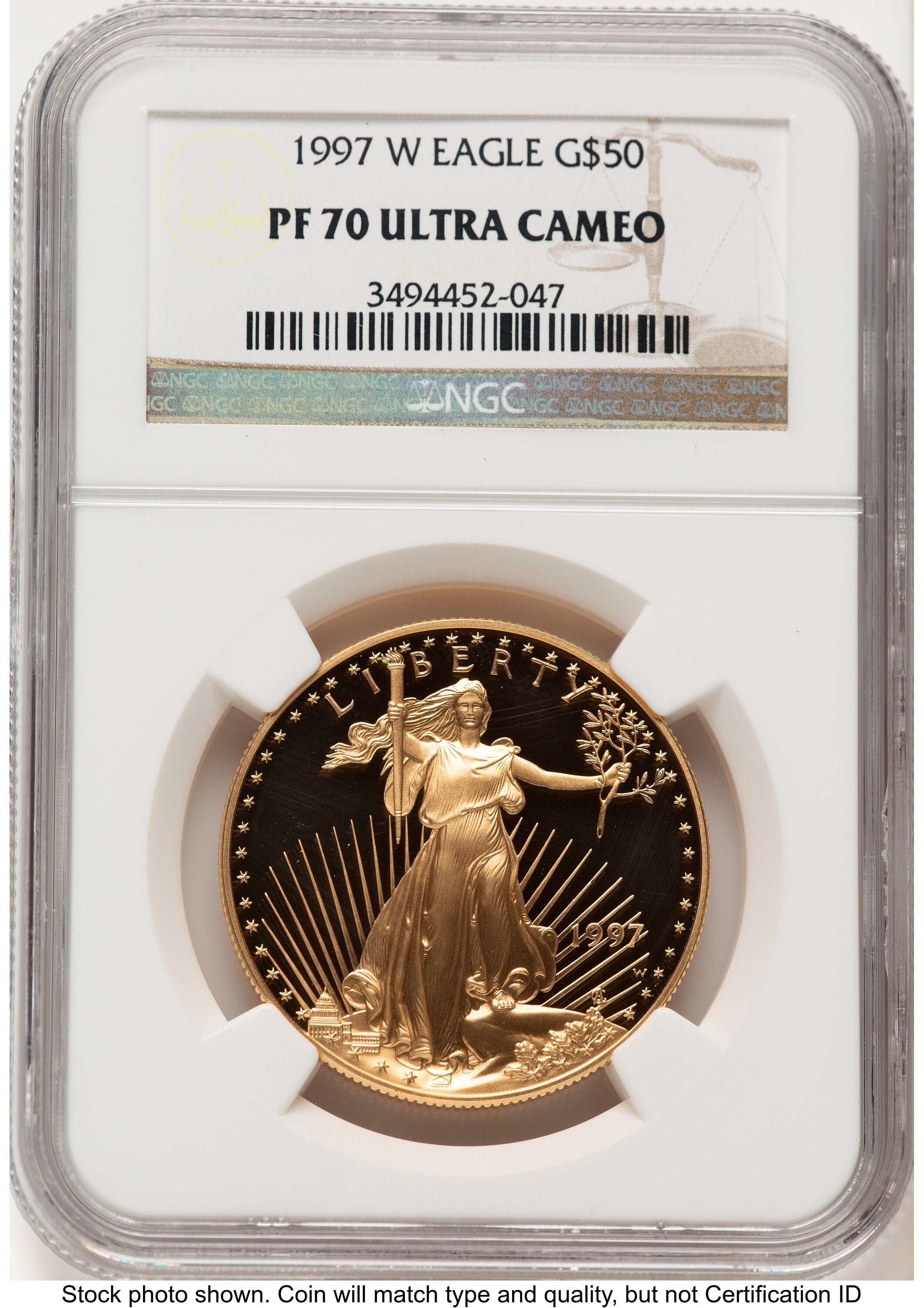 1997-W Proof Gold Eagle 1 oz Brown Label NGC PF70