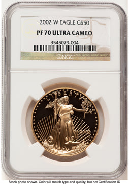 2002-W Proof Gold Eagle 1 oz Brown Label NGC PF70