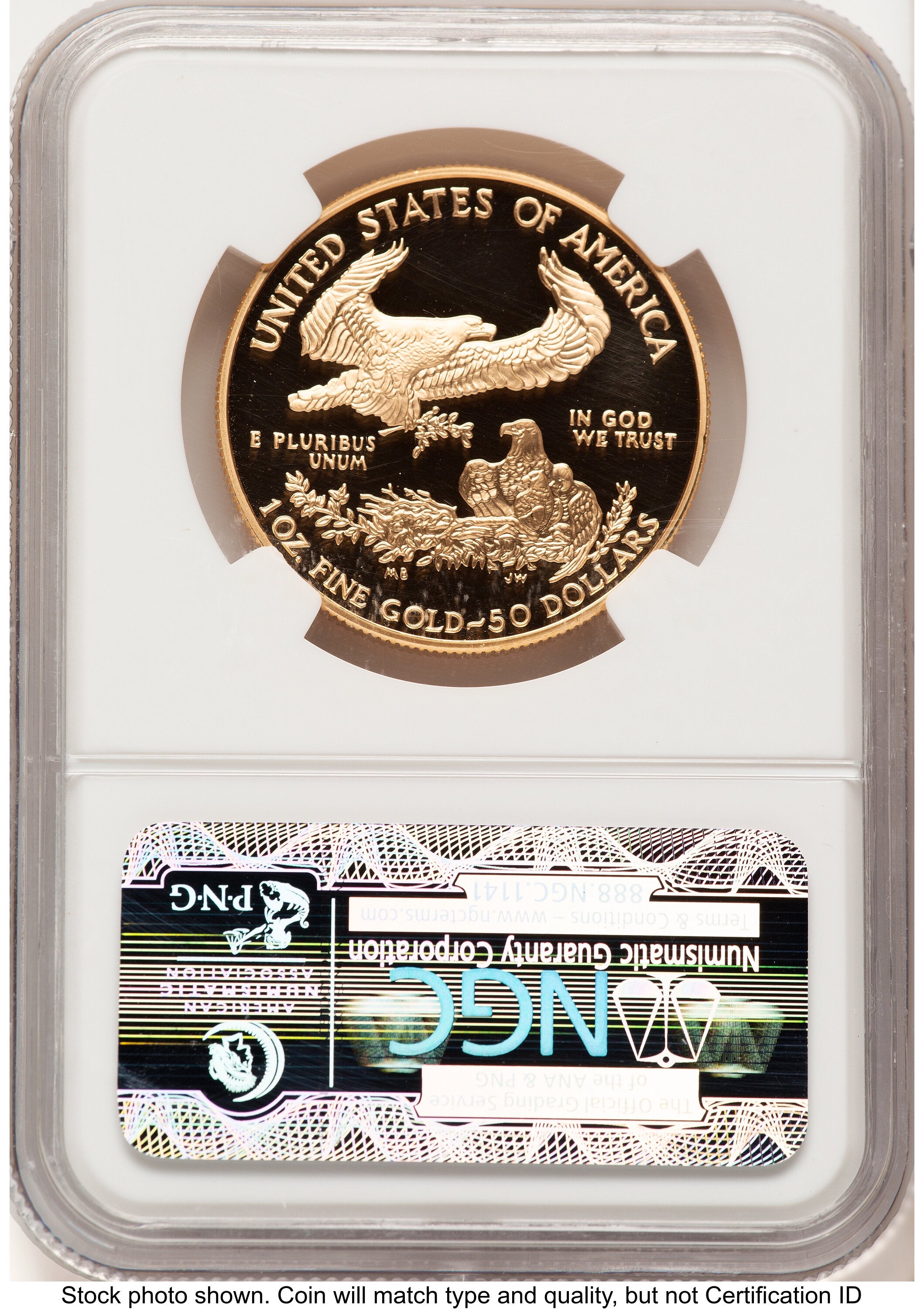 2002-W Proof Gold Eagle 1 oz Brown Label NGC PF70