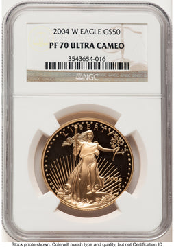 2004-W Proof Gold Eagle 1 oz Brown Label NGC PF70