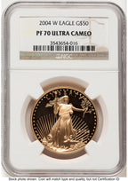 2004-W Proof Gold Eagle 1 oz Brown Label NGC PF70