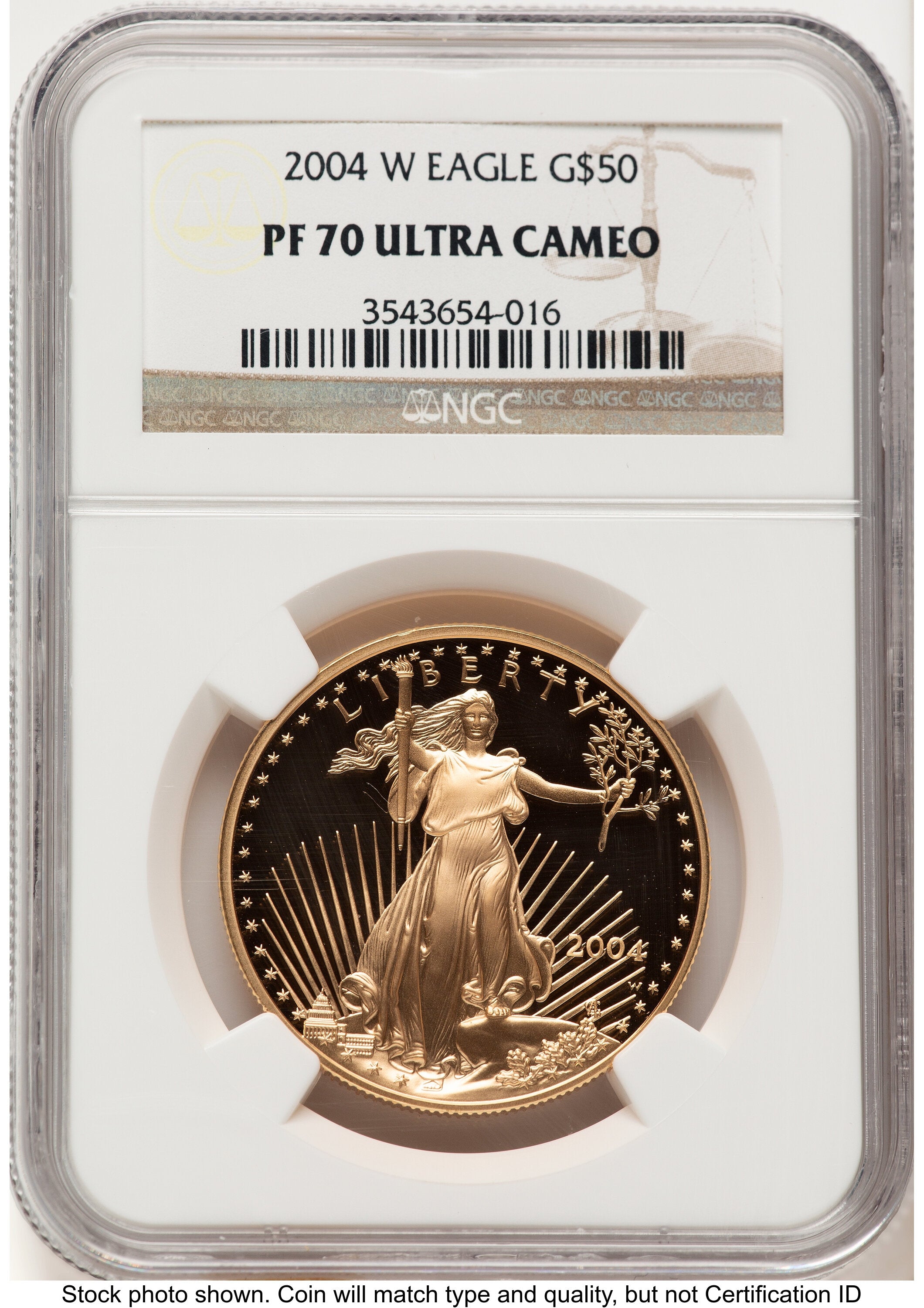 2004-W Proof Gold Eagle 1 oz Brown Label NGC PF70