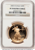 2005-W Proof Gold Eagle 1 oz Brown Label NGC PF70