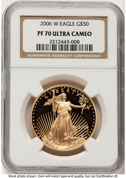 2006-W Proof Gold Eagle 1 oz Brown Label NGC PF70