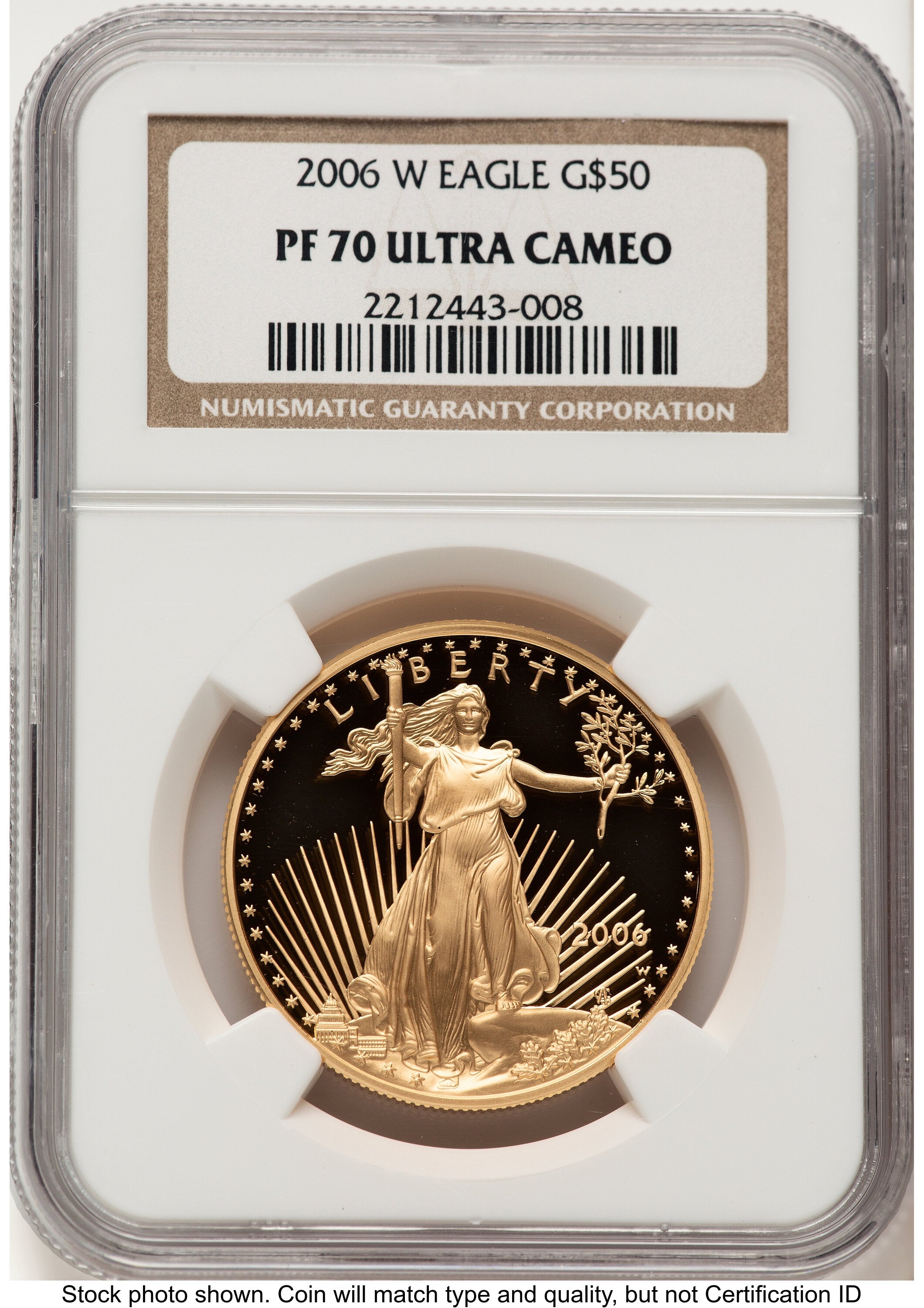 2006-W Proof Gold Eagle 1 oz Brown Label NGC PF70