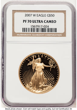 2007-W Proof Gold Eagle 1 oz Brown Label NGC PF70