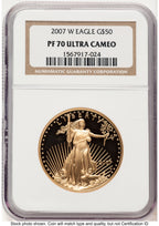 2007-W Proof Gold Eagle 1 oz Brown Label NGC PF70