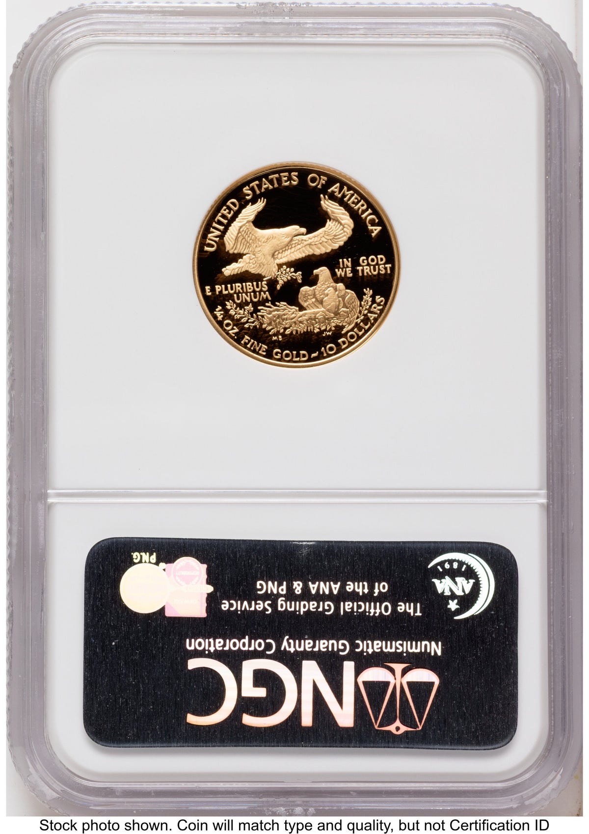 2008-W Proof Gold Eagle 1/4 oz ER Blue NGC PF70