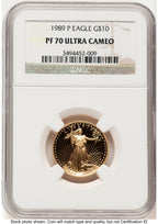 1989-P Proof Gold Eagle 1/4 oz Brown Label NGC PF70