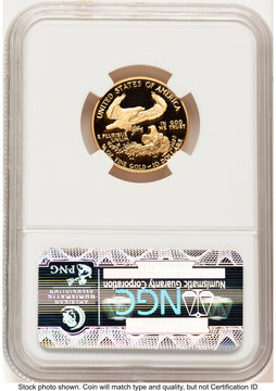 1990-P Proof Gold Eagle 1/4 oz Brown Label NGC PF70