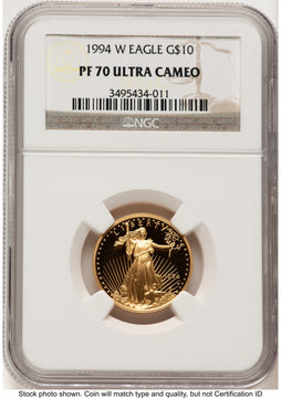 1994-W Proof Gold Eagle 1/4 oz Brown Label NGC PF70