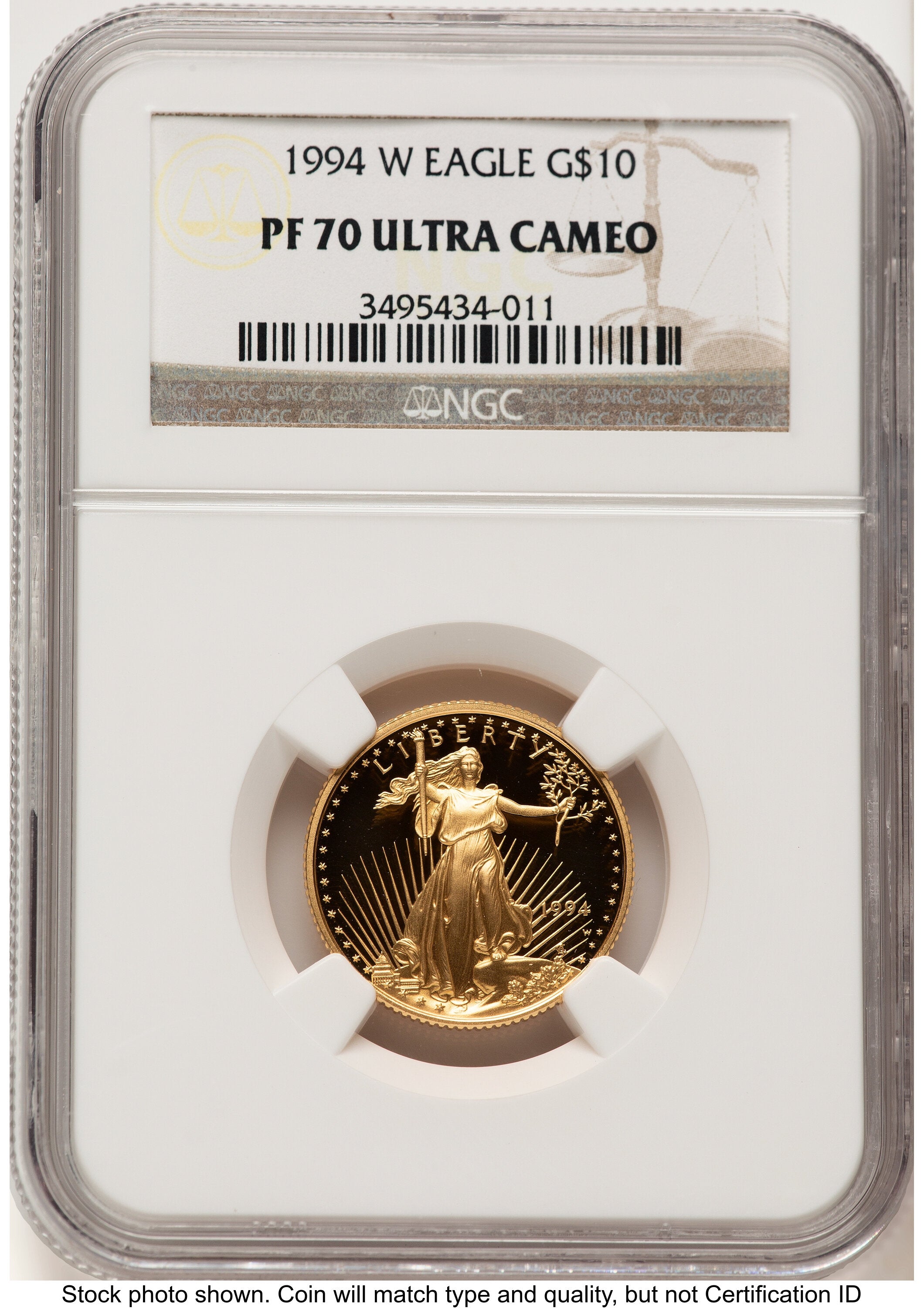 1994-W Proof Gold Eagle 1/4 oz Brown Label NGC PF70