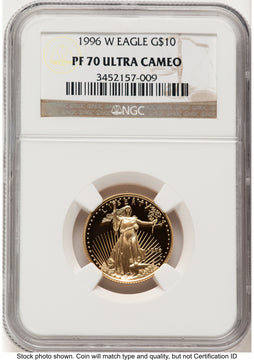 1996-W Proof Gold Eagle 1/4 oz Brown Label NGC PF70