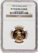 1996-W Proof Gold Eagle 1/4 oz Brown Label NGC PF70