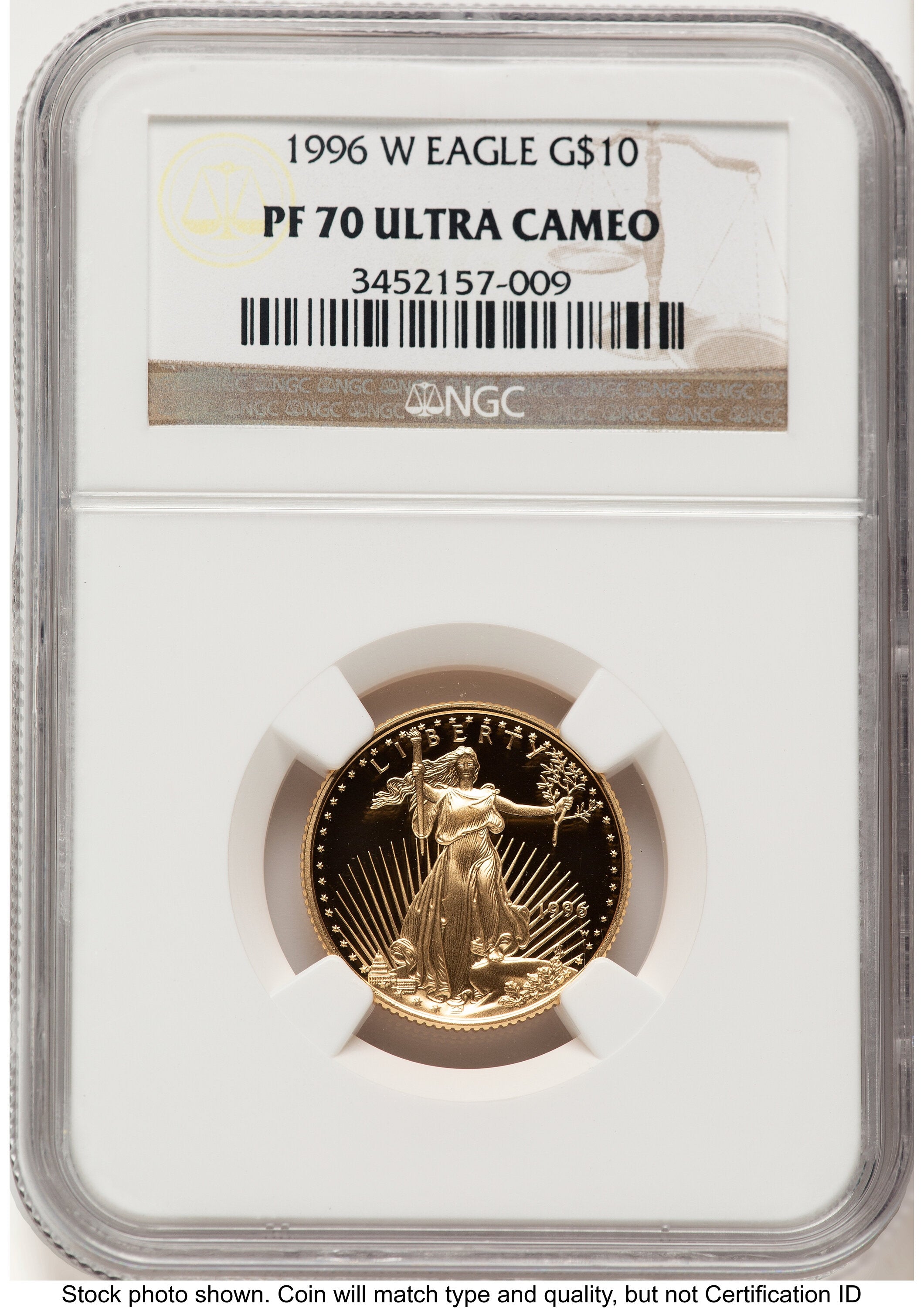 1996-W Proof Gold Eagle 1/4 oz Brown Label NGC PF70