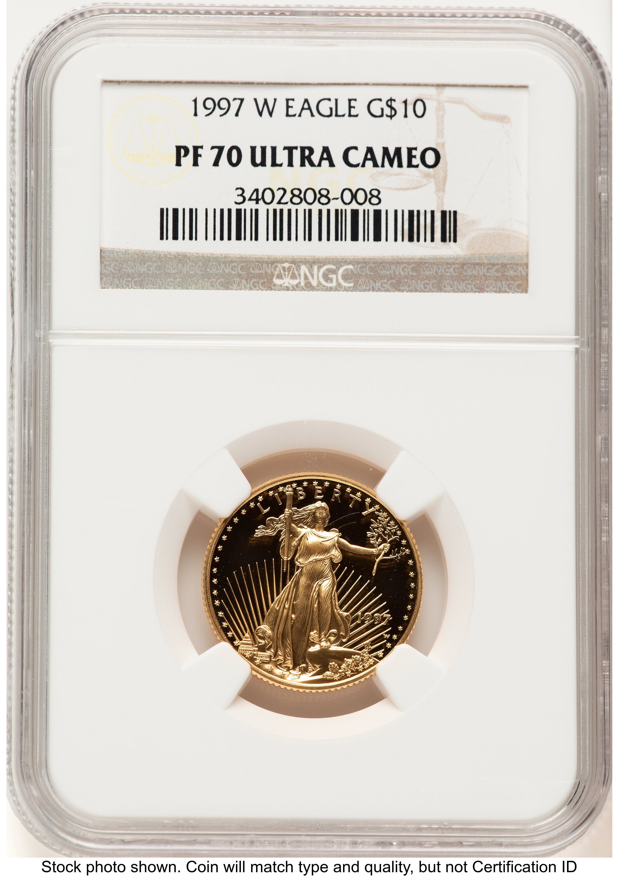 1997-W Proof Gold Eagle 1/4 oz Brown Label NGC PF70