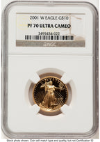 2001-W Proof Gold Eagle 1/4 oz Brown Label NGC PF70