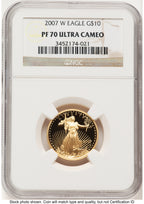 2007-W Proof Gold Eagle 1/4 oz Brown Label NGC PF70