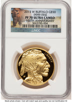 2013-W Proof Gold Buffalo 1 oz Bison Label NGC PF70