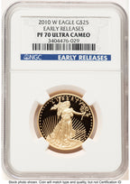 2010-W Proof Gold Eagle 1/2 oz ER Blue NGC PF70
