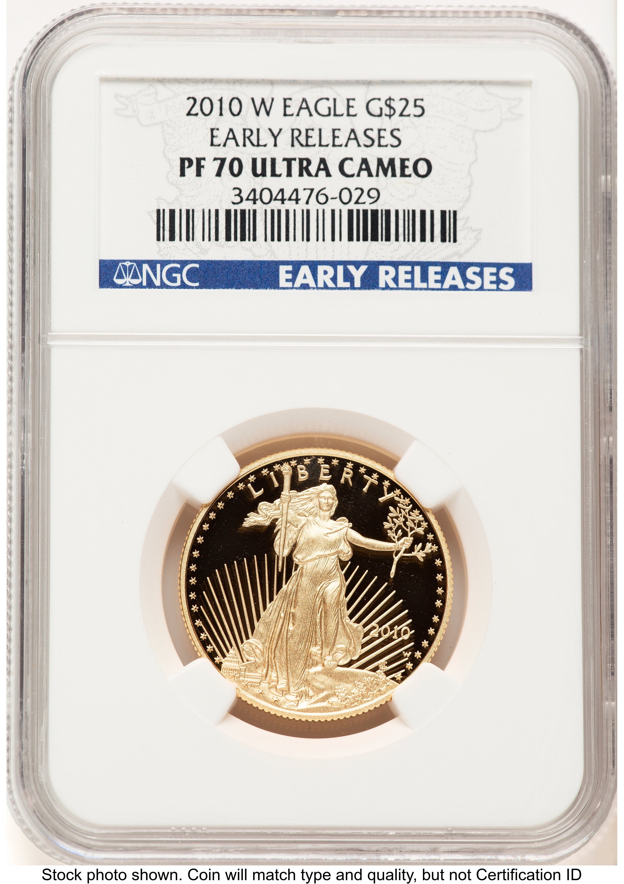2010-W Proof Gold Eagle 1/2 oz ER Blue NGC PF70