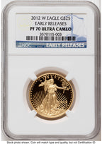 2012-W Proof Gold Eagle 1/2 oz ER Blue NGC PF70