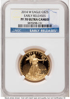 2014-W Proof Gold Eagle 1/2 oz ER Blue NGC PF70