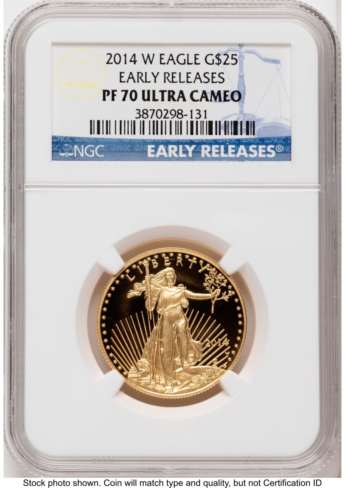 2014-W Proof Gold Eagle 1/2 oz ER Blue NGC PF70