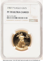 1987-P Proof Gold Eagle 1/2 oz Brown Label NGC PF70