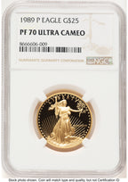1989-P Proof Gold Eagle 1/2 oz Brown Label NGC PF70