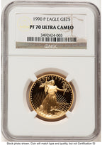 1990-P Proof Gold Eagle 1/2 oz Brown Label NGC PF70