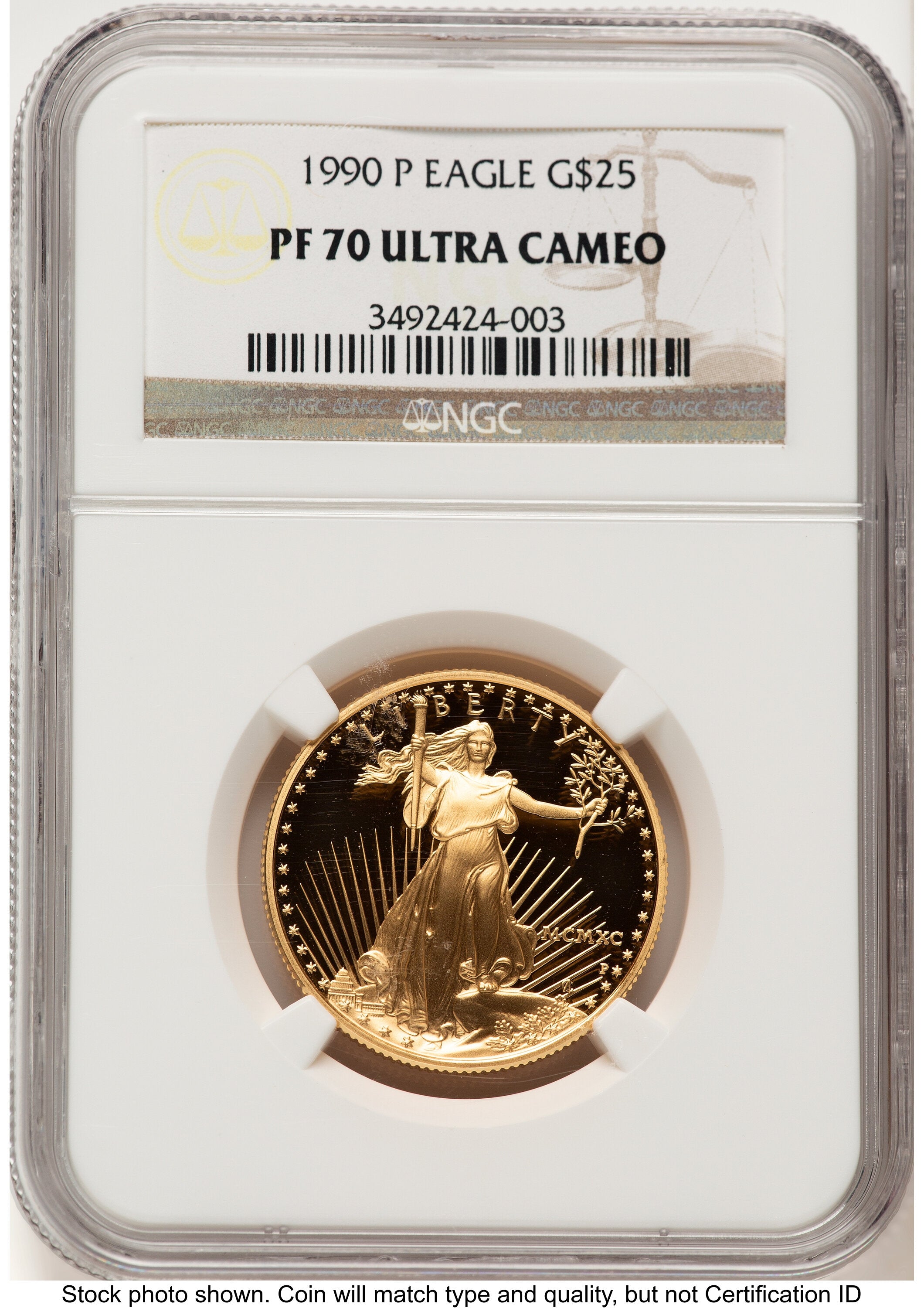 1990-P Proof Gold Eagle 1/2 oz Brown Label NGC PF70