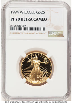 1994-W Proof Gold Eagle 1/2 oz Brown Label NGC PF70