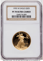 1995-W Proof Gold Eagle 1/2 oz Brown Label NGC PF70