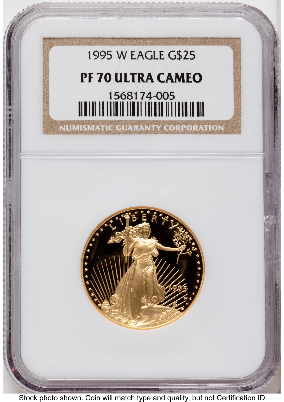 1995-W Proof Gold Eagle 1/2 oz Brown Label NGC PF70