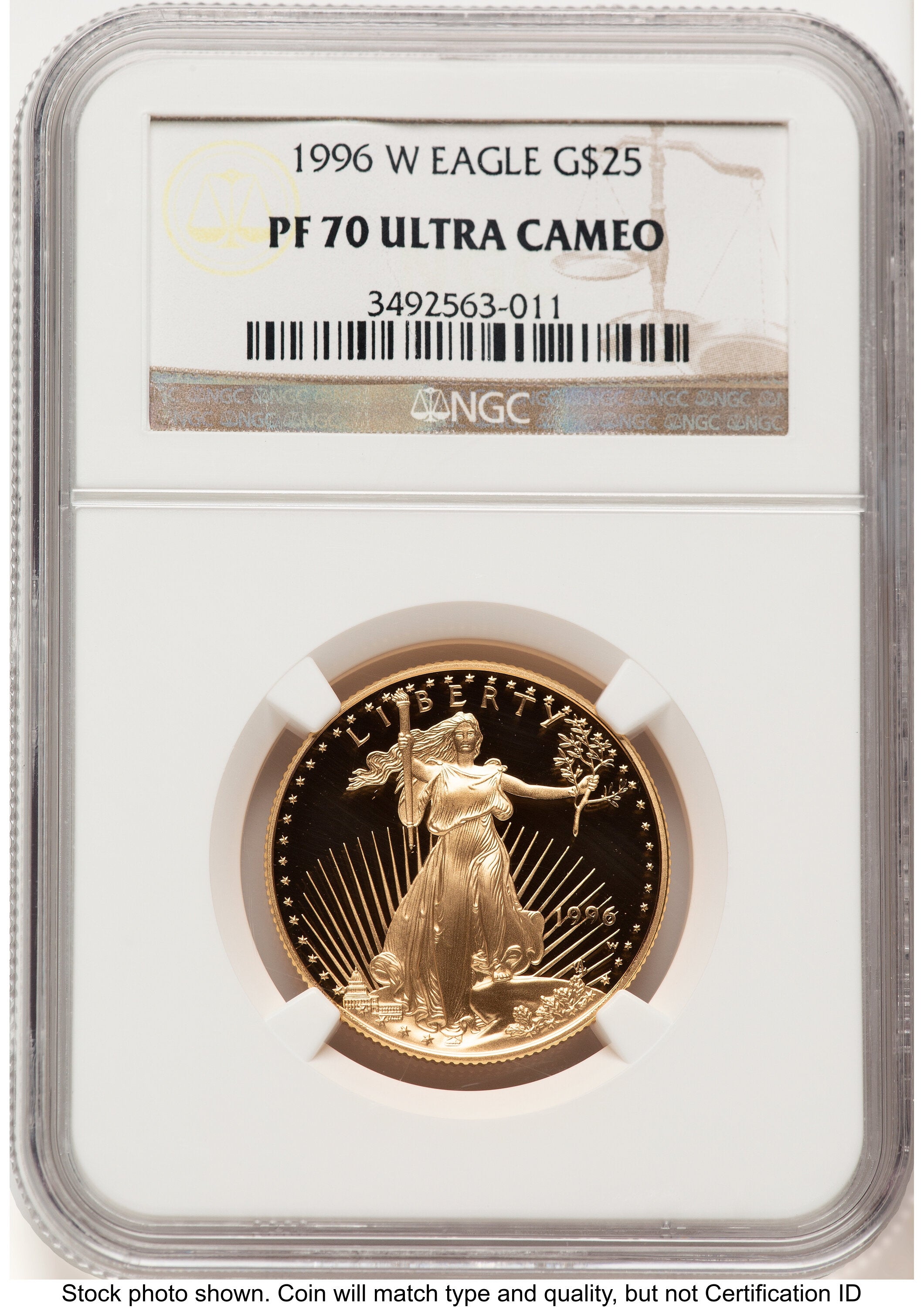 1996-W Proof Gold Eagle 1/2 oz Brown Label NGC PF70