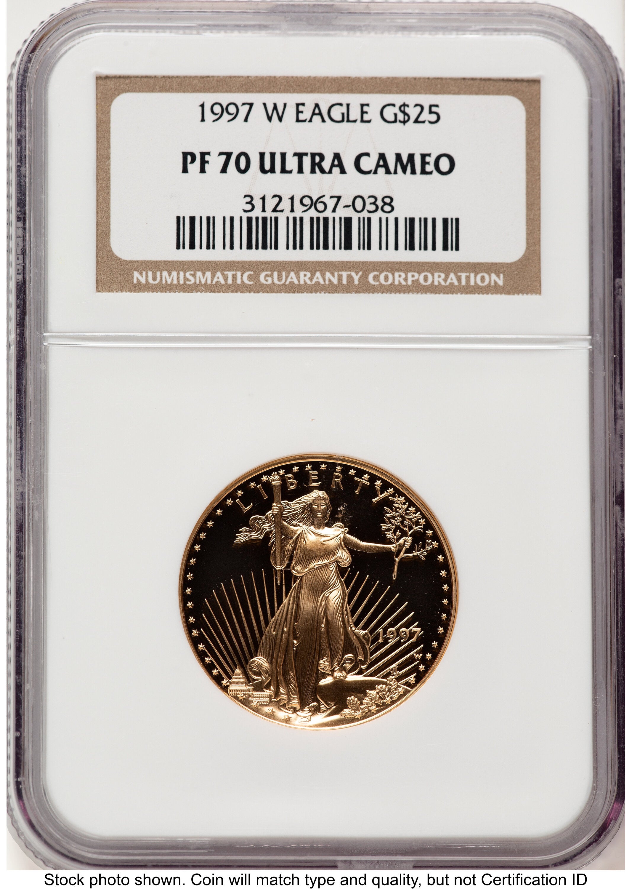 1997-W Proof Gold Eagle 1/2 oz Brown Label NGC PF70