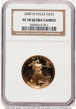 2000-W Proof Gold Eagle 1/2 oz Brown Label NGC PF70