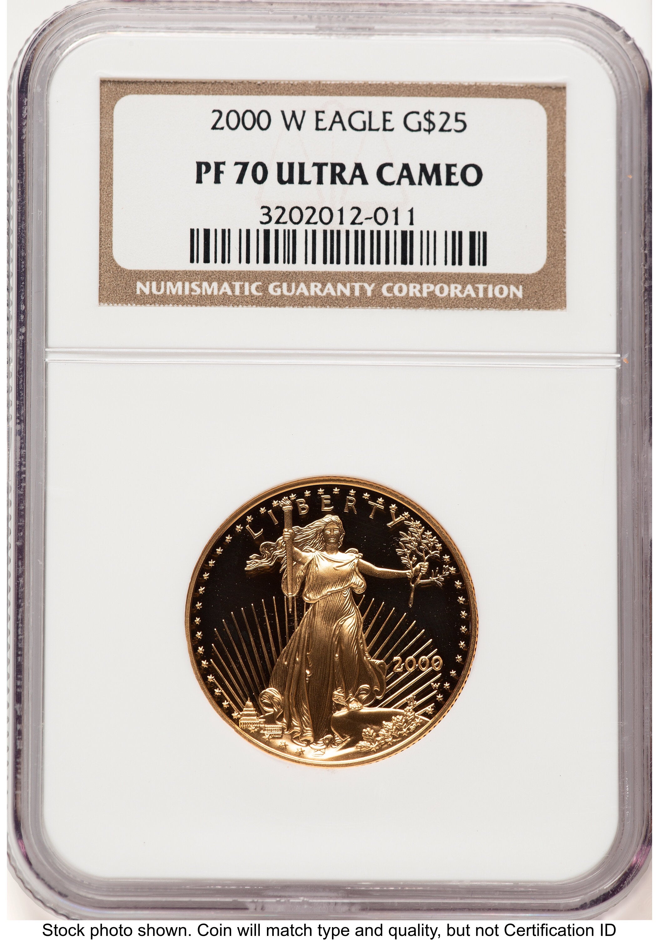 2000-W Proof Gold Eagle 1/2 oz Brown Label NGC PF70