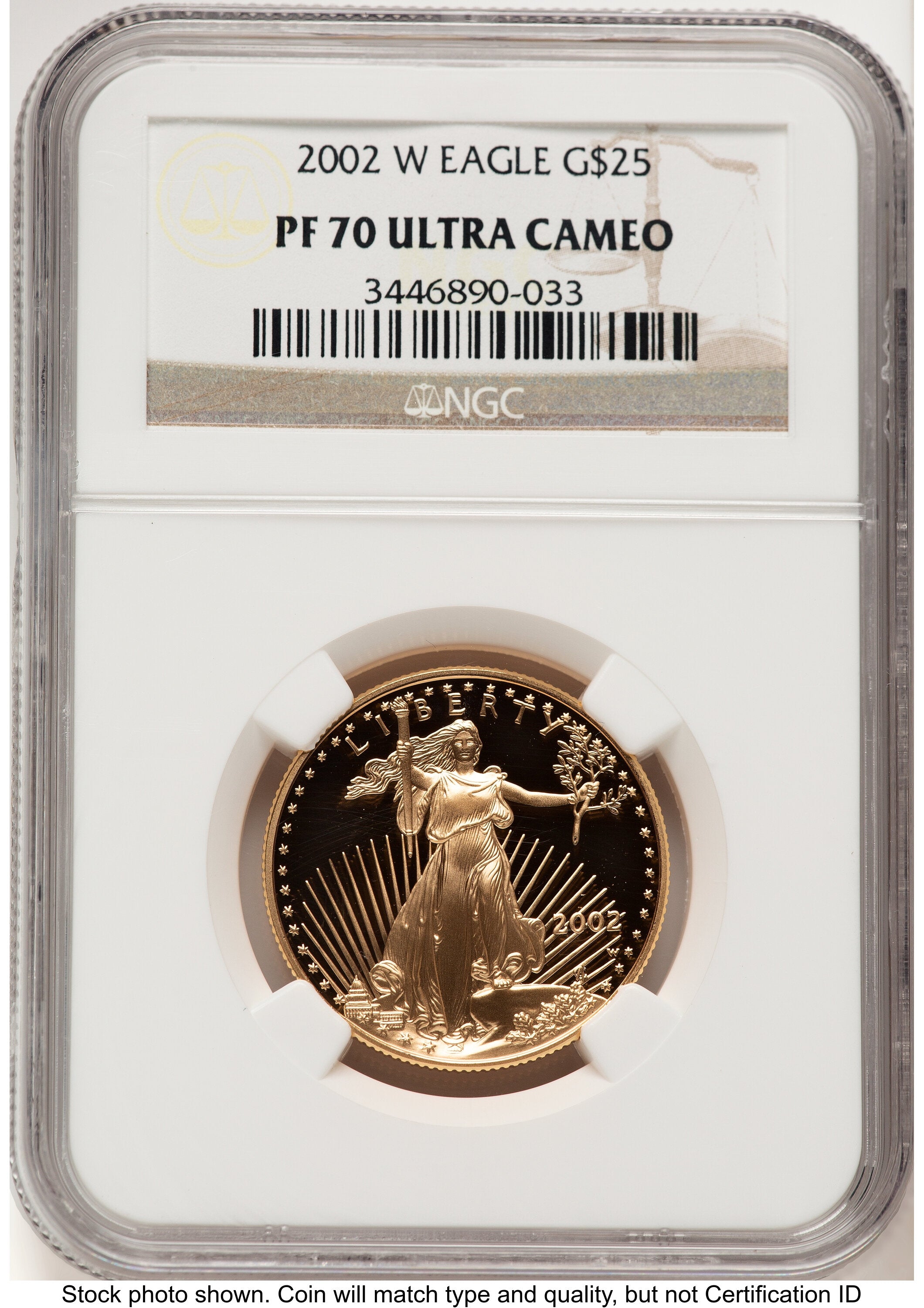 2002-W Proof Gold Eagle 1/2 oz Brown Label NGC PF70