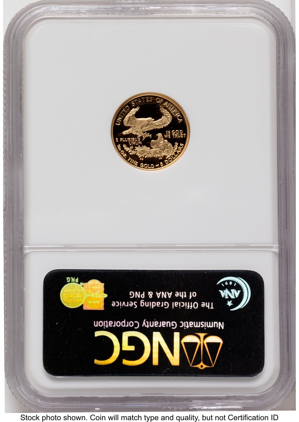2008-W Proof Gold Eagle 1/10 oz ER Blue NGC PF70