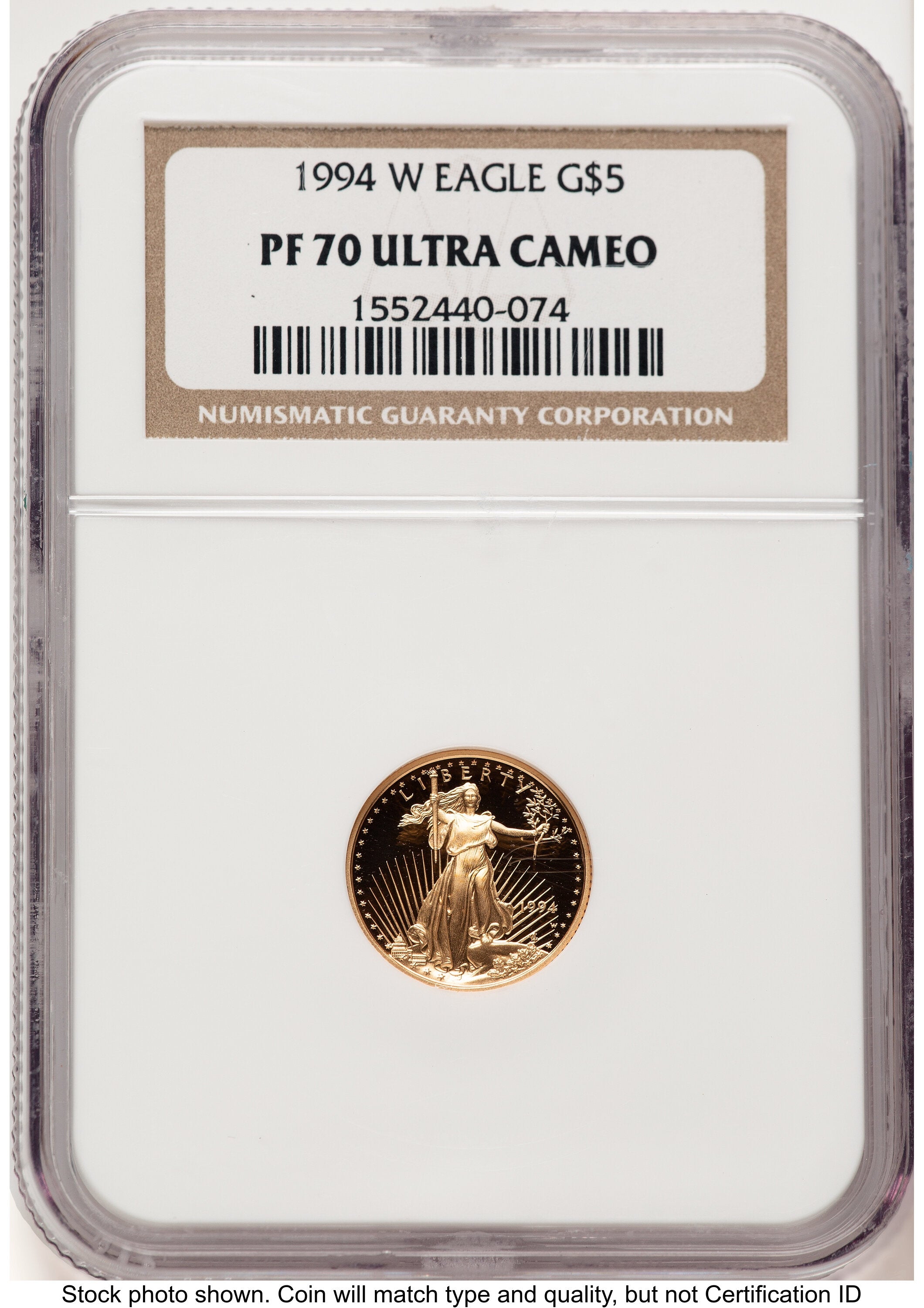 1994-W Proof Gold Eagle 1/10 oz Brown Label NGC PF70
