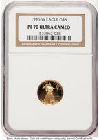 1996-W Proof Gold Eagle 1/10 oz Brown Label NGC PF70