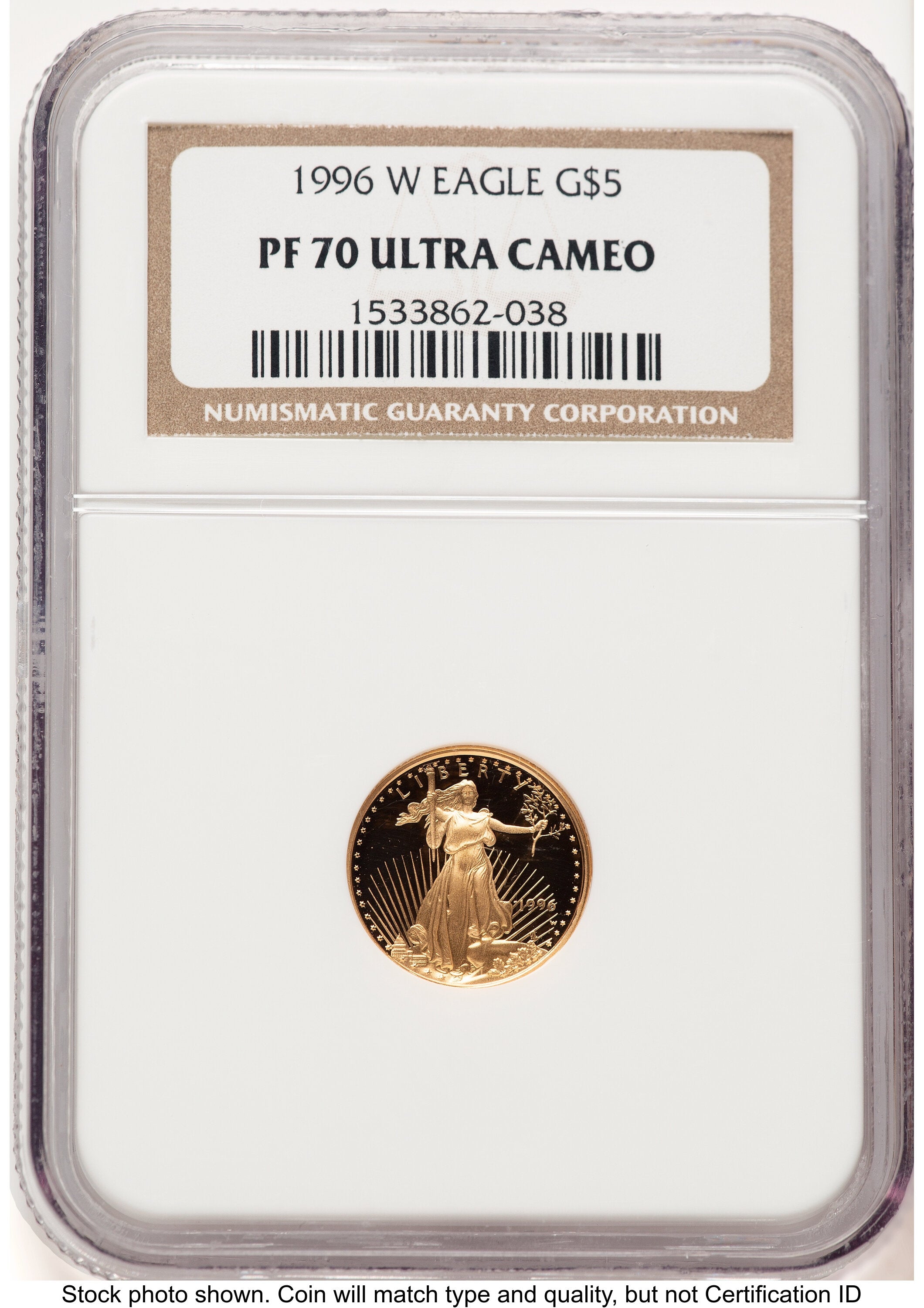 1996-W Proof Gold Eagle 1/10 oz Brown Label NGC PF70