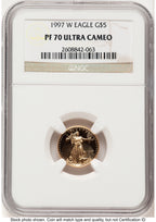 1997-W Proof Gold Eagle 1/10 oz Brown Label NGC PF70