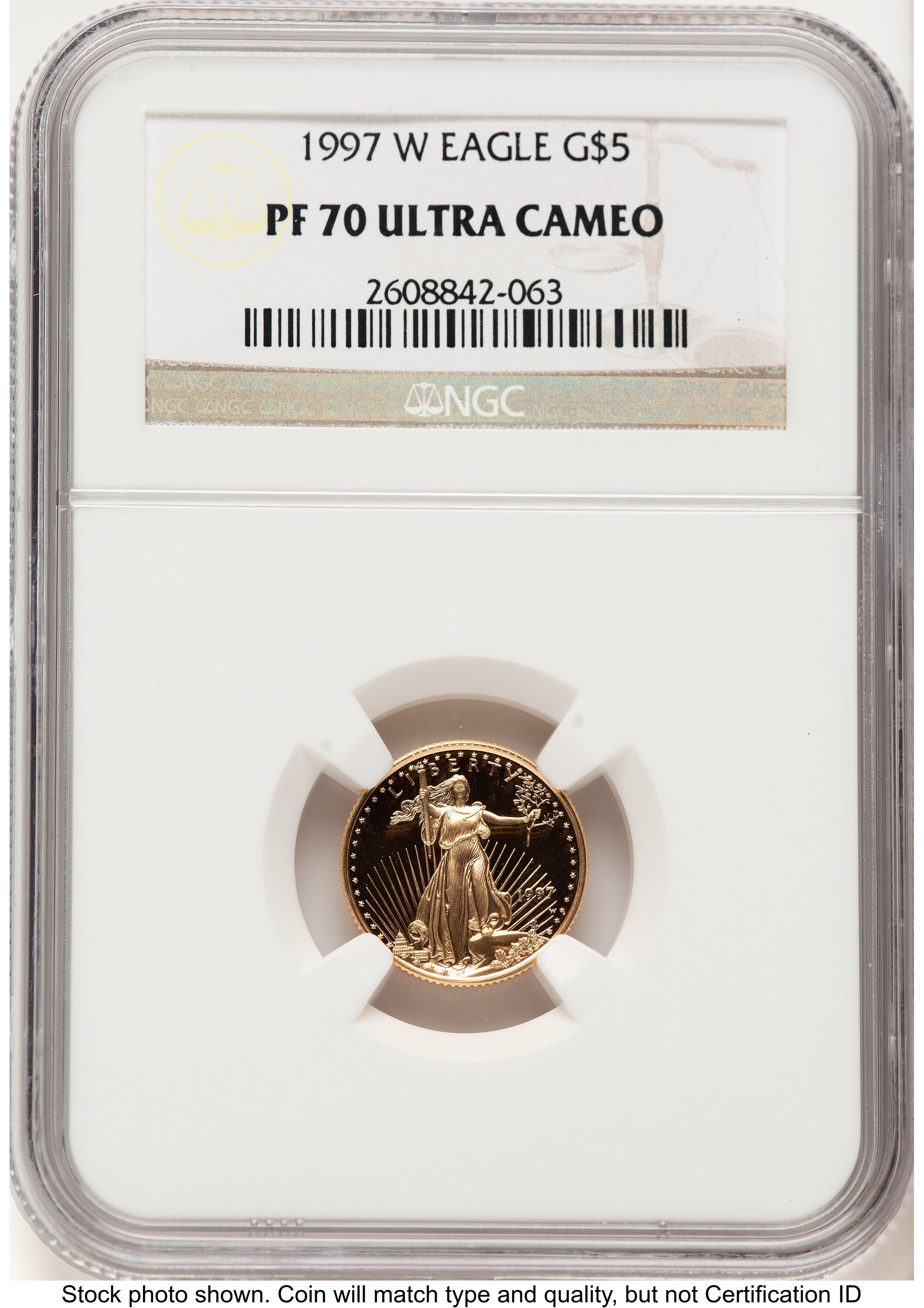 1997-W Proof Gold Eagle 1/10 oz Brown Label NGC PF70