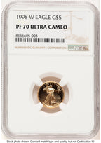 1998-W Proof Gold Eagle 1/10 oz Brown Label NGC PF70