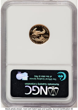 1999-W Proof Gold Eagle 1/10 oz Brown Label NGC PF70