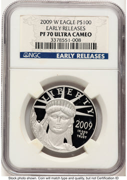 2009-W Proof Platinum Eagle 1 oz ER Blue NGC PF70