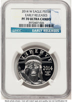 2014-W Proof Platinum Eagle 1 oz ER Blue NGC PF70